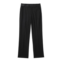 Autumn Winter Women Clothing Stitching Collared Short Blazer Trousers Suit