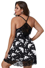 Plus Size Printing plus-Sized plus-Sized Thin Skirt Print Jumpsuit