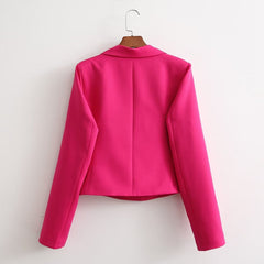 Women Clothing French Rose Loose Casual Long Sleeves Short Blazer