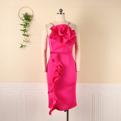 Plus Size Sexy Spaghetti Straps Sleeveless Tight Rose Floral Party Dress Women Dress Party Dresses