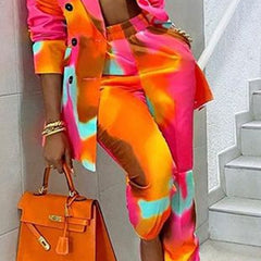 Popular Black Women Clothing Autumn New Printed Fashionable Jacket Suit Casual Suit Blazer